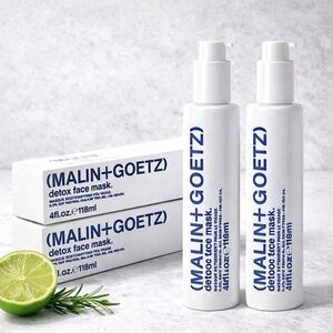 Lot 2x MALIN+GOETZ Detox Face Mask Oxygenating Gel 4 fl oz / 118ml New